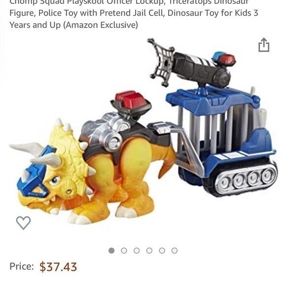 3/$20 ❤️ HASBRO Heroes Chomp Squad Yellow Triceratops with Jail Cell - Picture 4 of 4